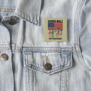 Harris Waltz 2024 Unity Over Division 15 Cm Square Badge