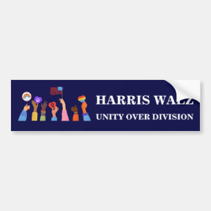 Harris Waltz 2024 Unity Over Division Bumper Sticker
