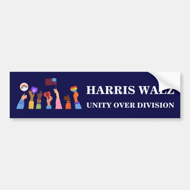 Harris Waltz 2024 Unity Over Division Bumper Sticker (Front)