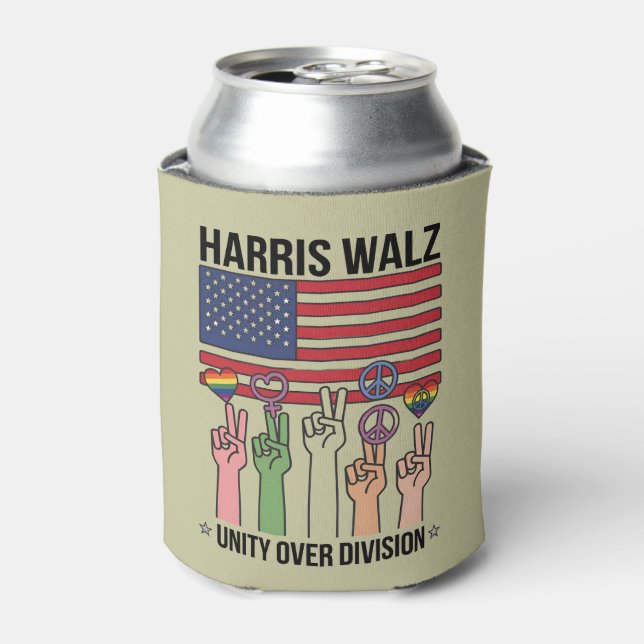 Harris Waltz 2024 Unity Over Division Can Cooler (Can Front)