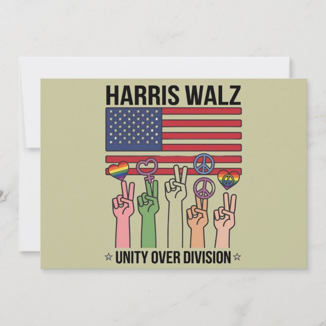 Harris Waltz 2024 Unity Over Division Invitation (Front)
