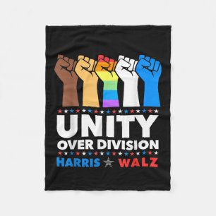Harris Waltz 2024 Unity Over Division Kamala Harri Fleece Blanket