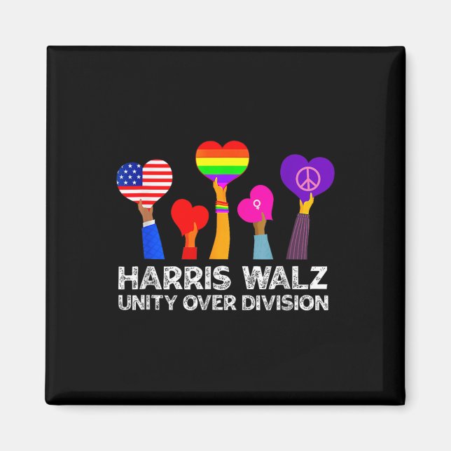 Harris Waltz 2024 Unity Over Division Kamala Harri Magnet (Front)