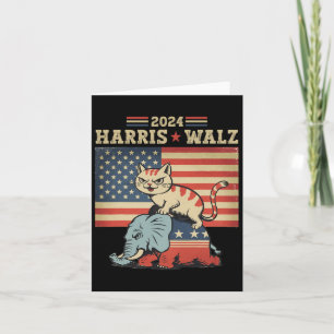 Harris Waltz 2024 Vp President Election Funny Cat  Card