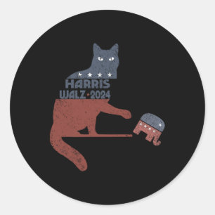 Harris Waltz 2024 Vp President Election Funny Cat Classic Round Sticker