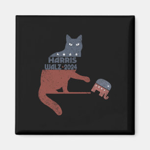Harris Waltz 2024 Vp President Election Funny Cat Magnet