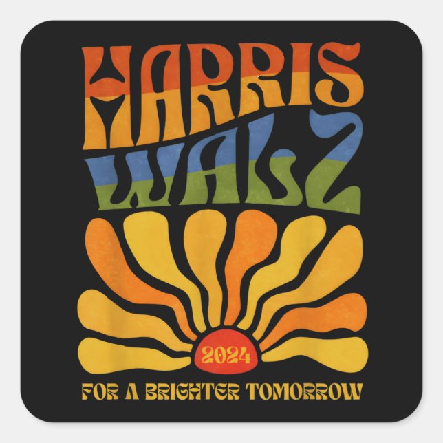 Harris Waltz Brighter Tomorrow Boho Aesthetic Square Sticker (Front)