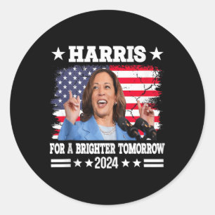 Harris Waltz For A Brighter Tomorrow Classic Round Sticker