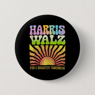 Harris Waltz For A Brighter Tomorrow Kamala Harris 6 Cm Round Badge