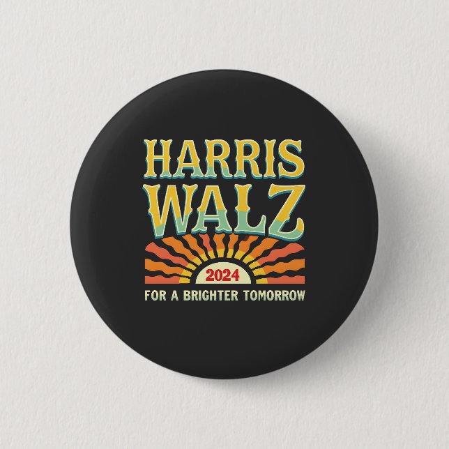Harris Waltz for A Brighter Tomorrow Kamala Harris 6 Cm Round Badge (Front)