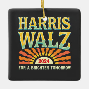 Harris Waltz for A Brighter Tomorrow Kamala Harris Ceramic Ornament