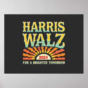 Harris Waltz for A Brighter Tomorrow Kamala Harris Poster