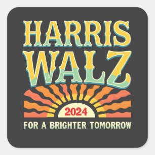 Harris Waltz for A Brighter Tomorrow Kamala Harris Square Sticker
