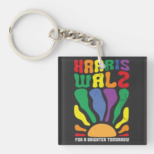 Harris Waltz for a Brighter Tomorrow Kamala LGBT  Key Ring (Front)