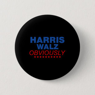 Harris Waltz Obviously 2024 Balz To The Walz  6 Cm Round Badge