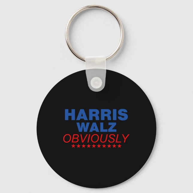 Harris Waltz Obviously 2024 Balz To The Walz  Key Ring (Front)