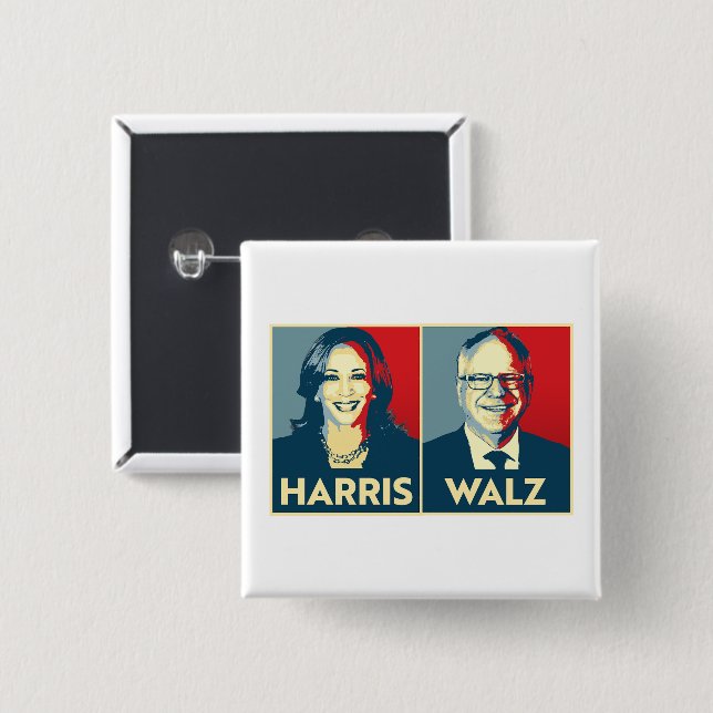 Harris Walz 2024 15 Cm Square Badge (Front & Back)