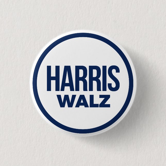 HARRIS WALZ 2024 3 CM ROUND BADGE (Front)