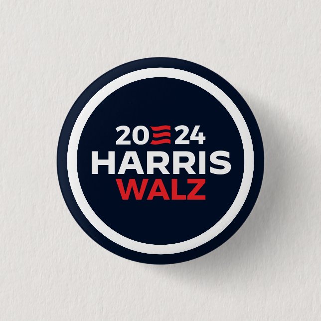 Harris Walz 2024 3 Cm Round Badge (Front)