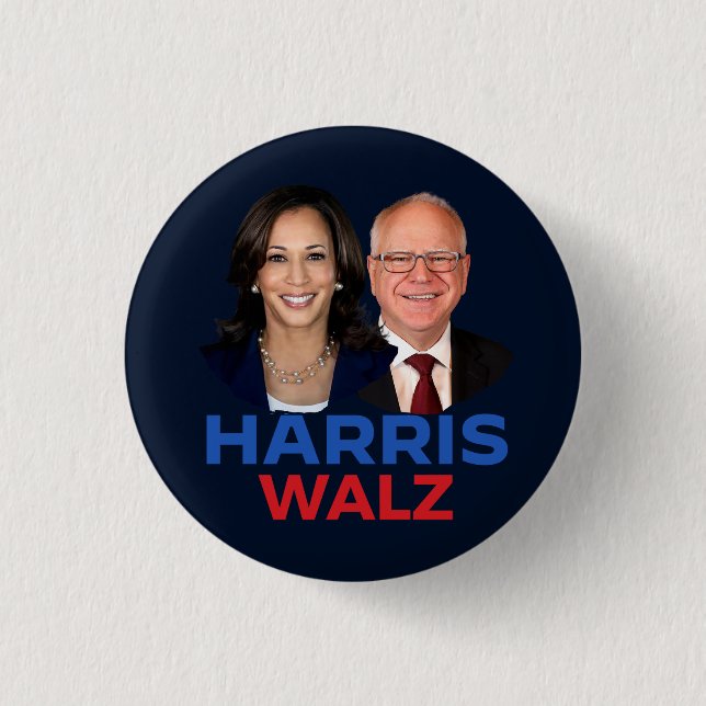 Harris Walz 2024 3 Cm Round Badge (Front)