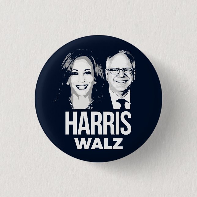 Harris Walz 2024 3 Cm Round Badge (Front)