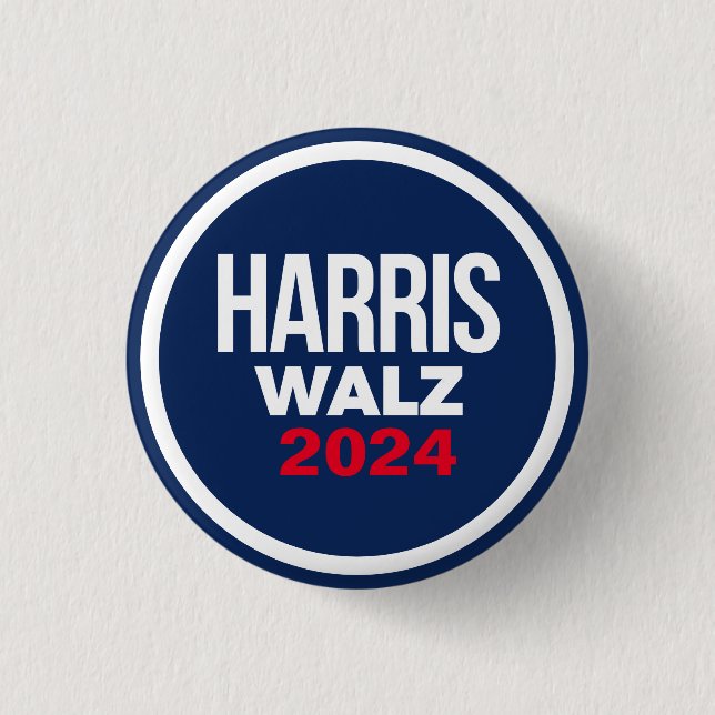 Harris Walz 2024 3 Cm Round Badge (Front)