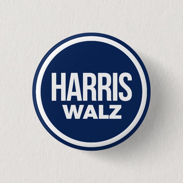 Harris Walz 2024 3 Cm Round Badge (Front)