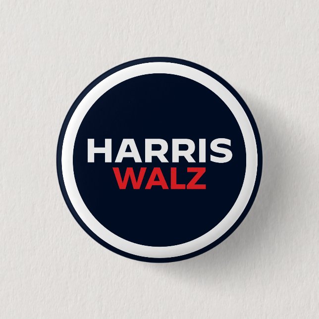 Harris Walz 2024 3 Cm Round Badge (Front)