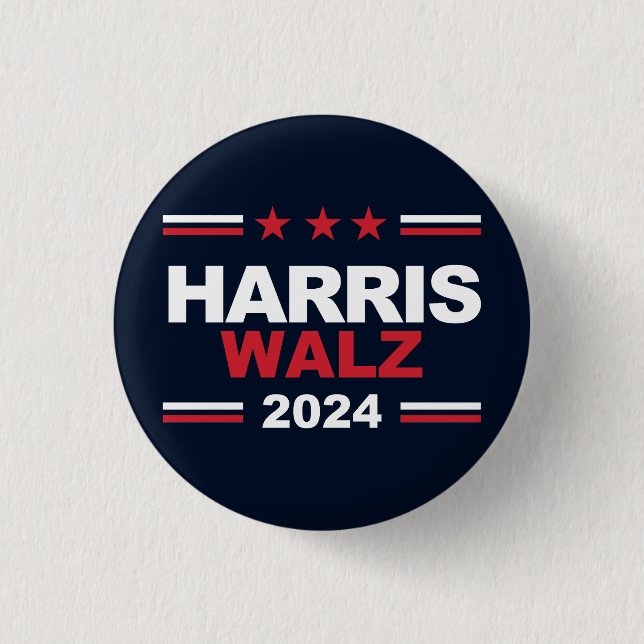 Harris Walz 2024 3 Cm Round Badge (Front)