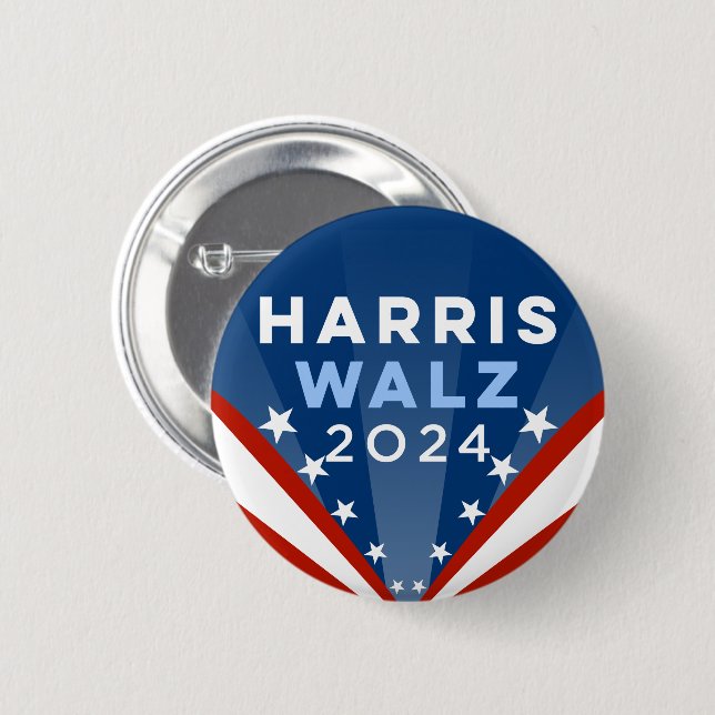 Harris Walz 2024 6 Cm Round Badge (Front & Back)