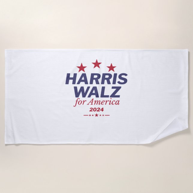Harris Walz 2024 Active  Beach Towel (Front)