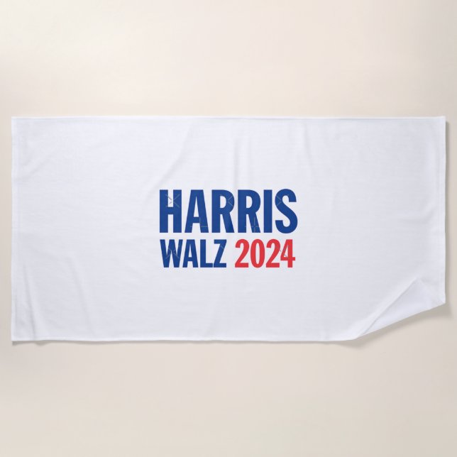 Harris Walz 2024  Beach Towel (Front)
