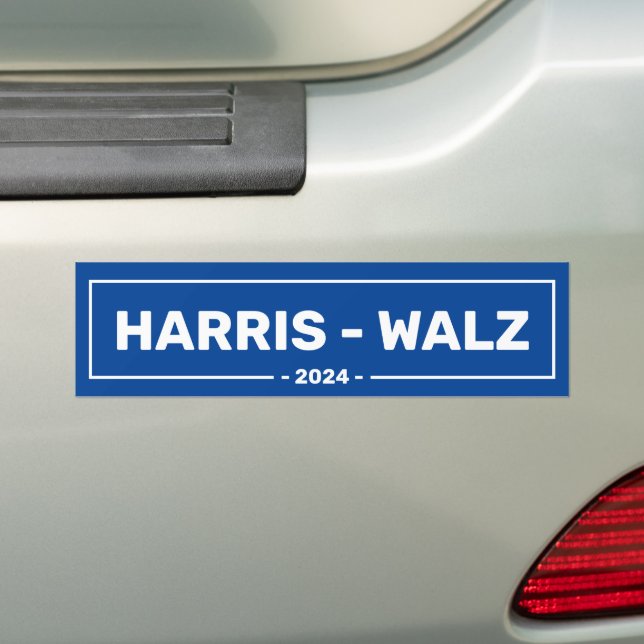 Harris Walz 2024 Bumper Sticker (On Car)