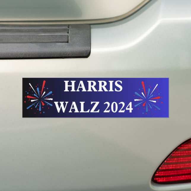 Harris Walz 2024 bumper sticker (On Car)
