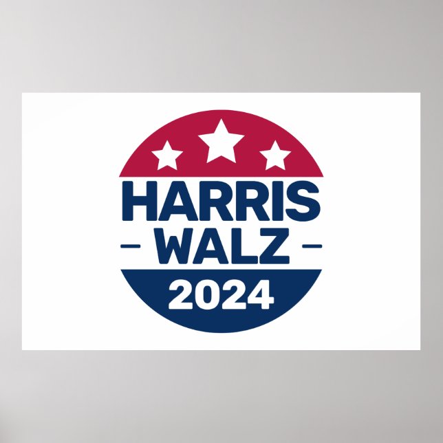 Harris Walz 2024 Campaign for President Patriotic  Poster (Front)