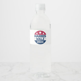Harris Walz 2024 Campaign for President Patriotic Water Bottle Label