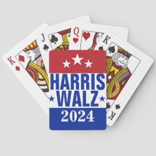 Harris Walz 2024 Campaign Red Blue Playing Cards