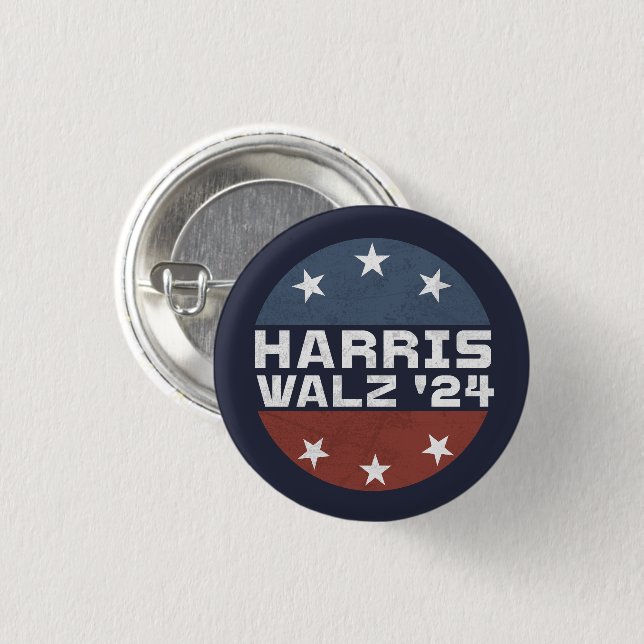 Harris Walz 2024 Campaign USA Flag 3 Cm Round Badge (Front & Back)