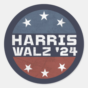 Harris Walz 2024 Campaign USA Flag Classic Round Sticker