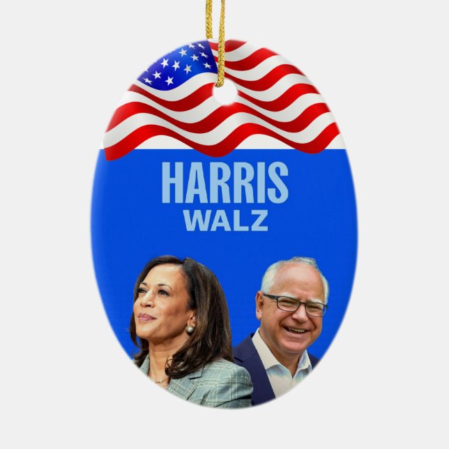Harris-Walz-2024_ Ceramic Tree Decoration (Back)
