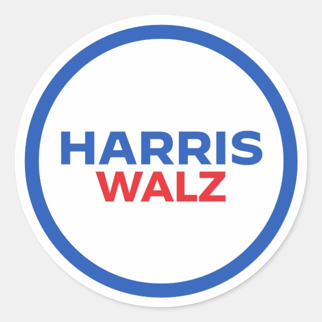 Harris Walz 2024 Classic Round Sticker (Front)