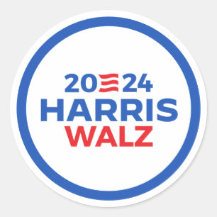 Harris Walz 2024 Classic Round Sticker