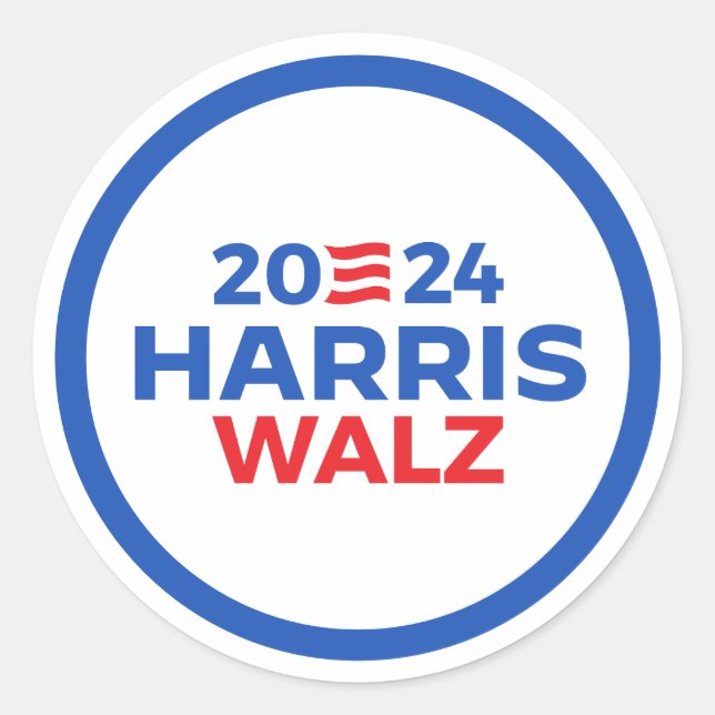 Harris Walz 2024 Classic Round Sticker (Front)