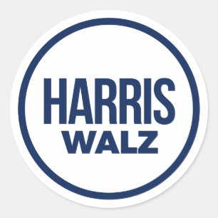 HARRIS WALZ 2024 CLASSIC ROUND STICKER