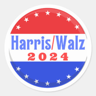 Harris Walz 2024 Democrat Party Election Classic Round Sticker