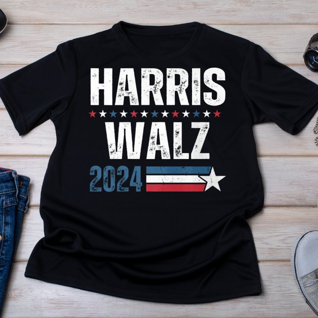 Harris Walz 2024 Distressed Patriotic Campaign T-Shirt (Creator Uploaded)