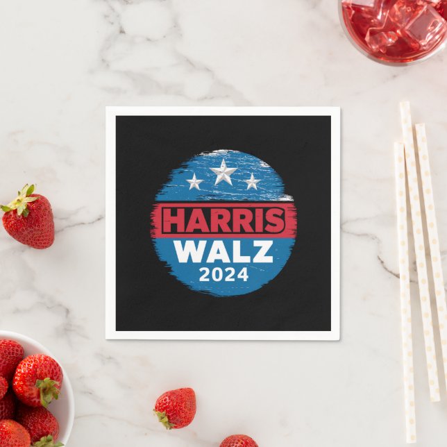 Harris Walz 2024 Election Kamala Harris Tim Waltz  Napkin (Insitu)