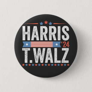 Harris Walz 2024 Election Kamala Tim Waltz 6 Cm Round Badge