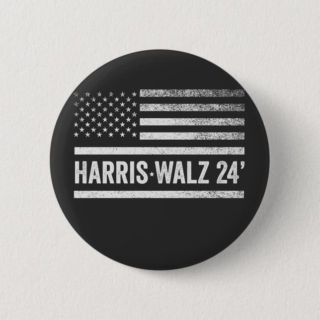 Harris Walz 2024 Election Kamala Tim Waltz 6 Cm Round Badge (Front)