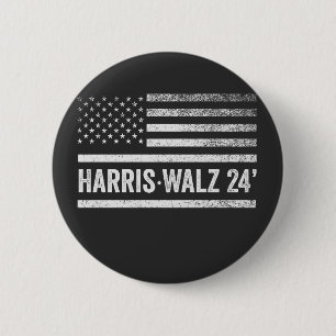 Harris Walz 2024 Election Kamala Tim Waltz 6 Cm Round Badge